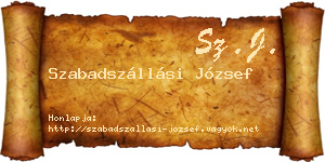 Szabadszállási József névjegykártya